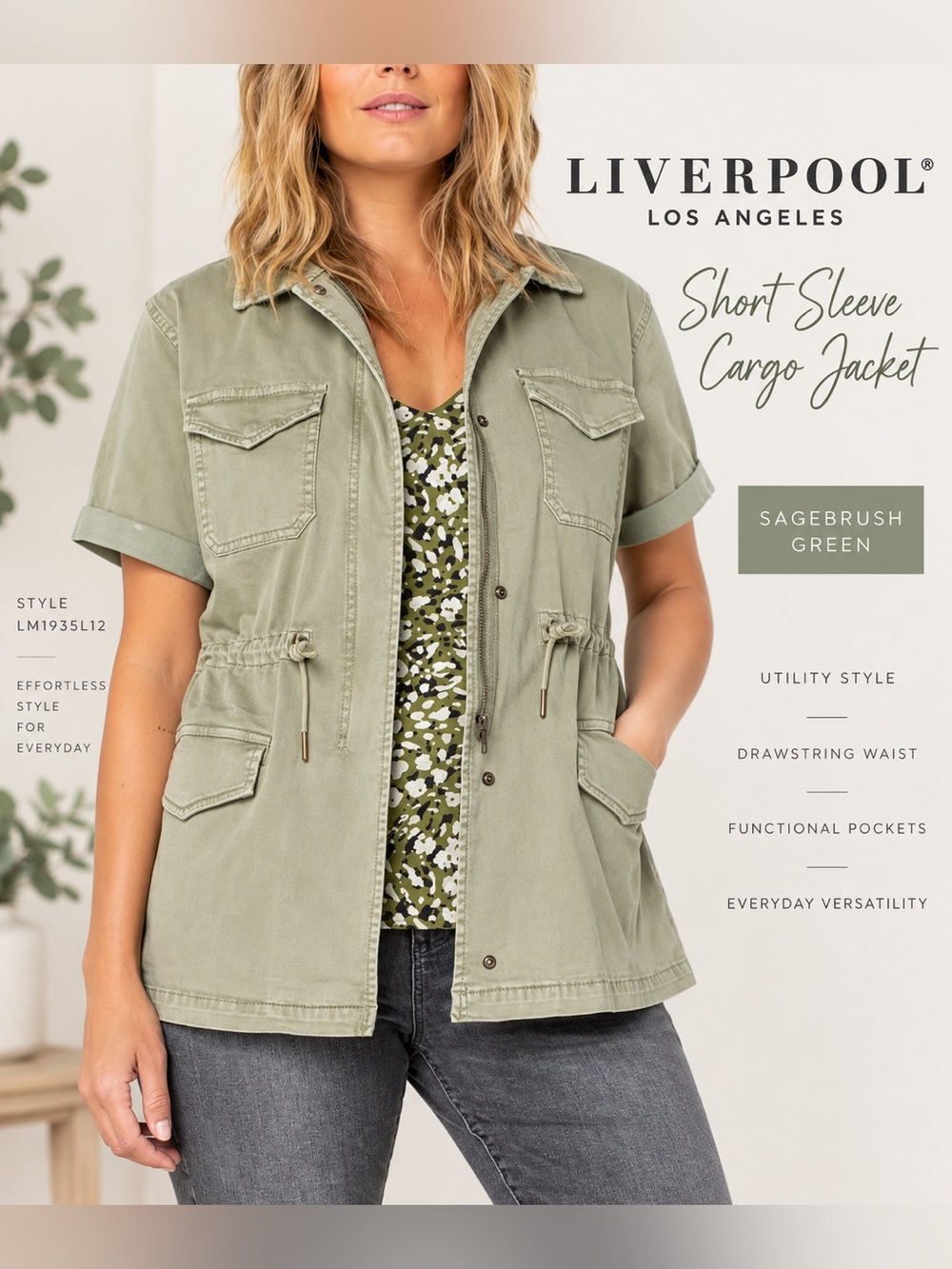 Liverpool Short-Sleeve Olive Utility Jacket